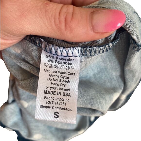 LuLaRoe Blue Polka Dot Julie Dress Size Small - Picture 3 of 4